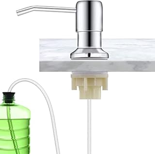 Soap Dispenser for Kitchen Sink Built-in Countertop with 47'' Silicone Extension Tube Connects Directly to Soap Bottle