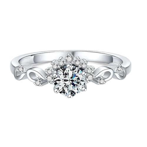 Bague femme argent 925 alliance fleur de vigne en cz éclatant