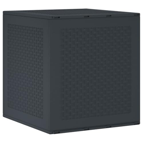 vidaXL Storage Box Anthracite 55 x 53 x 57 cm Polypropylene, Garden and Terrace, Modern Storage Solution, Durable Outdoor Furniture, Weather-Resistant Box, Contemporary Organizer
