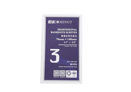 PCCB MINGT 50Pcs Size 3 Professional Banknote Protective Plastic Sleeves Paper Money OPP Protector Sleeve Bags For Coin Collecting Suplies