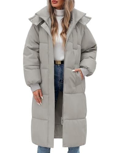 Image of Vancavoo Women's Long Winter Puffer Coat Quilted Padded Jacket with Hood