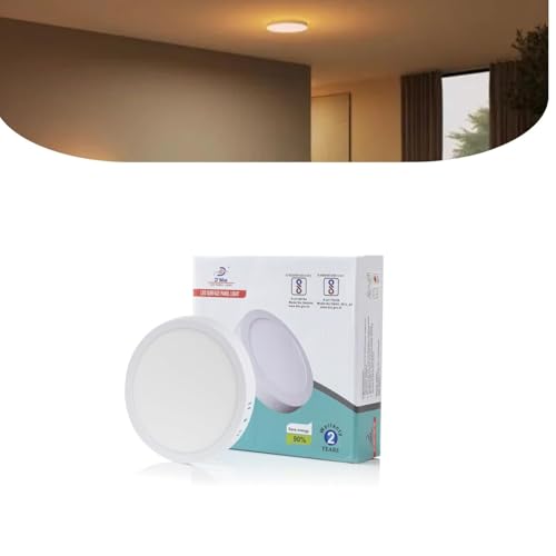Image of D'Mak 8 Watt Round LED Surface Panel Light Warm White (Pack of 10)