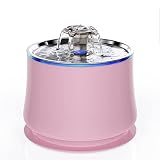 Kactoily Stainless Steel Cat Water Fountain 84oz/2.5L Automatic Pet Water Fountain Quiet Pump with L