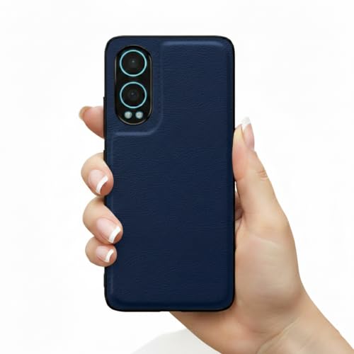 Image of Leather Case for OnePlus Nord CE 4 Premium Protective Stylish Slim Cover with Shockproof Raised Edges Blue