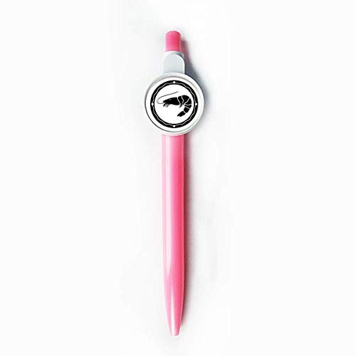 Stylo rétractable noir de qualité au design de crevettes marines et encre bleue