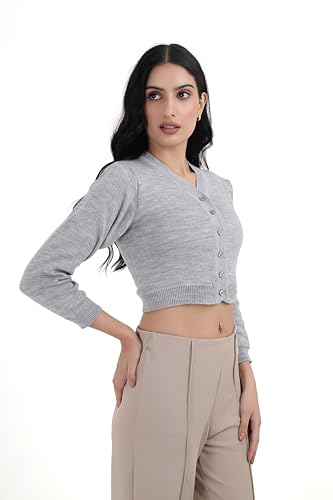 Image of Women Winter Wear V-Neck Full Sleeves Regular Fit Woollen Blouse