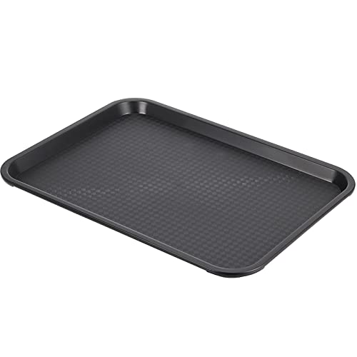 Mahiong 12 Pack 16 X 12 Inch Large Black Cafeteria Trays, Plastic Rectangular Restaurant Serving Trays Fast Food Tray, School Lunch Trays #TOP3