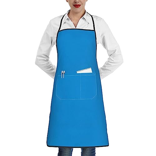 DTGPRO Solid Color Blue Apron. Soft And Skin -Friendly, With Pockets, Which Can Be Convenient To Place Items To Be Used At Hand.