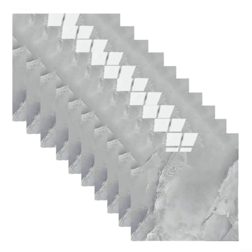 Zeroupshop Paneles de pared decorativos de 30 x 30 cm, azulejos autoadhesivos para salpicaduras de cocina, baño, diseño de mármol, impermeable, decoración del hogar, 10 piezas (gris)