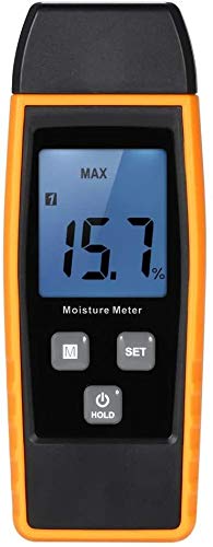 JJJDigital LCD Lumber Damp Meter Wood Moisture Detector Humidity Tester for Timber Wood Drywall Plants Sheetrock Brick Mortar Concrete