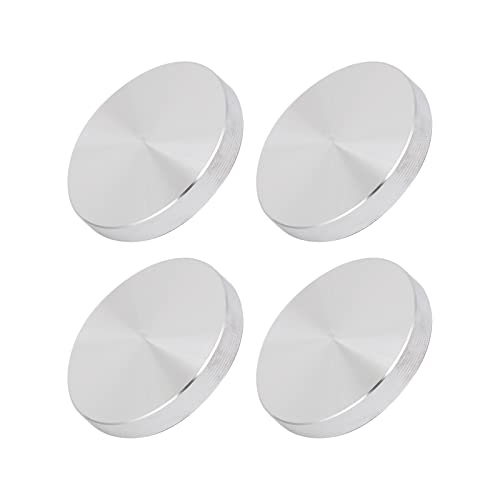 METALLIXITY Solid Aluminum Disc (M8x50mmx8mm) 4Pcs, Glass Table Top Adapter Aluminum Circle Disc - for Tea Bar, and Other Glass Furniture Accessories