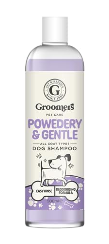 Groomers Professional Dog Shampoo Powdery and Gentle 500ml, pH Balanced and Paraben-Free, Quick Wash & Easy Rinse