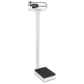 Detecto 437 Mechanical Physician Scale Without Height Rod - Die-Cast Beam with Black Aluminum Insert - Rigid Construction with Precise Results, Eye-Level Display - 450 Lbs x 4 oz Capacity