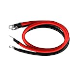 Apeixoto 2 AWG 2 Gauges Red + Black Pure Copper Battery Inverter Cables 4FT Battery Inverter Cables with 3/8 Inch Lugs on Both End for Solar, RV, Car, Boat, Auto, Marine