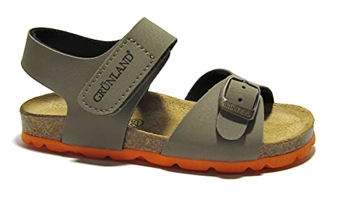 Sandale enfant Grunland Aria SB0231 gris orange style Birk à boucle