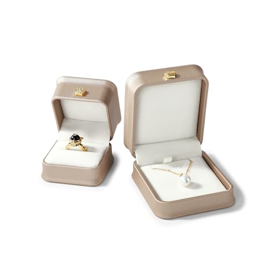 Leather Ring Gift Box Wedding Jewelry Gift Box Small Ring Case for Birthday, Proposal, Engagement,Wedding, Valentine's Day