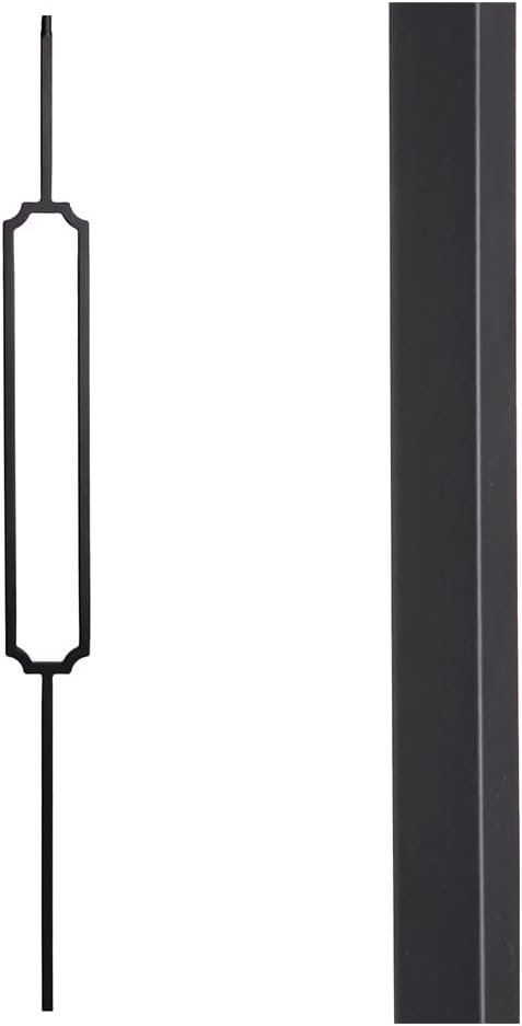 Ash Grey - 16.6.13 Scalloped Rectangle Hollow Iron Baluster for Staircase Remodel