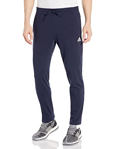 Adidas Men's Essentials Single Jersey Tapered Open Hem Pants, Ink, Medium #TOP26