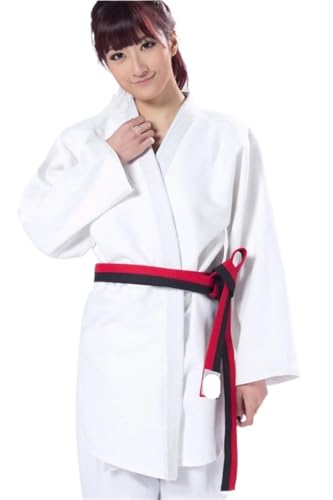 Traje De Judo Uniforme de artes marciales Judo Gi Kimono competición algodón blanco 450gsm tejido único(White,S)
