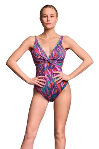 Maillot de bain une pièce doublée col V VI25078 pour femme