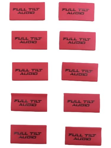 Full Tilt by Sundown Audio 8 AWG Red Heat Shrink Tubing (10-Pack) w/Black Logo | Premium Wire Connector Protection, Electrical Insulation, Flame Retardant, Anti-Aging for Car Audio Wiring