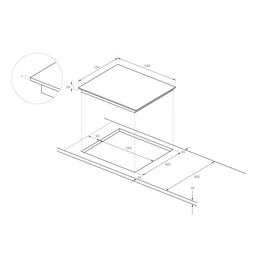 Haier Series 6 HA2MTSJ68MC, Placa de Inducción Flex, 8 Zonas de cocción, 60CM, Panel de control táctil Multislider, WIFI, 9 niveles, Temporizador, Tecnología VaryCook, 7,2KW, Cristal Negro