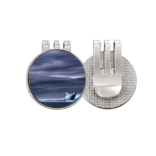 Marqueur de balle de golf baleine à bosse ocean avec clip de chapeau magnétique émaillé