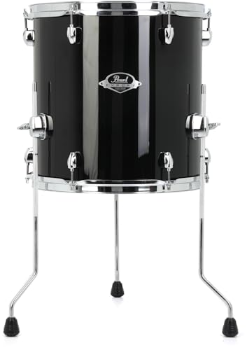 Pearl EXX Export Floor Tom Jet Black with Chrome Hardware 14 x 14 in.