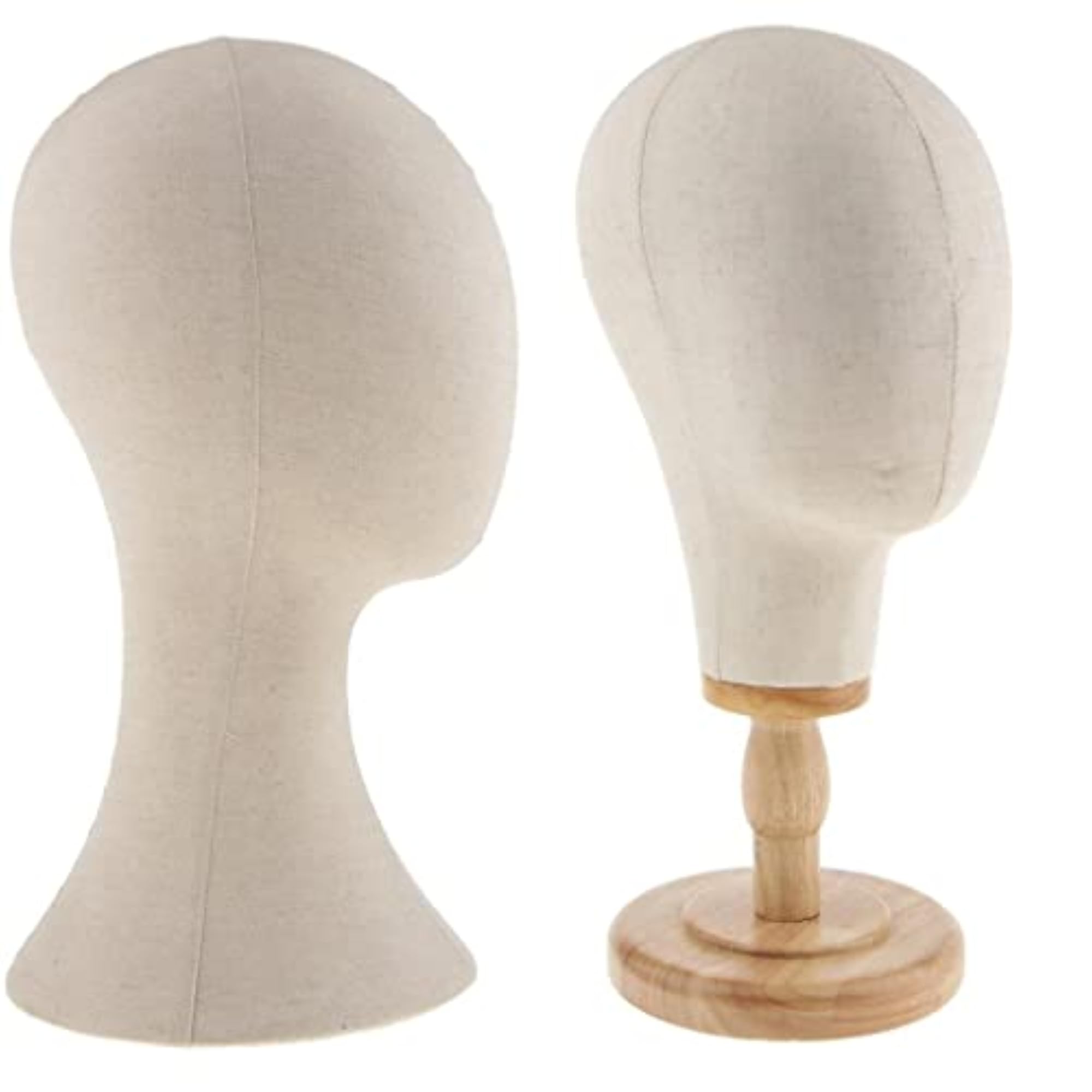 2pcs Canvas Block Mannequin Head with Stand