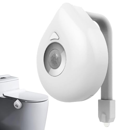 Lampada da toilette a colori cangianti, lampada da toilette attivata dal movimento, luce notturna a 8 colori che cambiano - Lampada da toilette intelligente, lampada alimentata a mazza