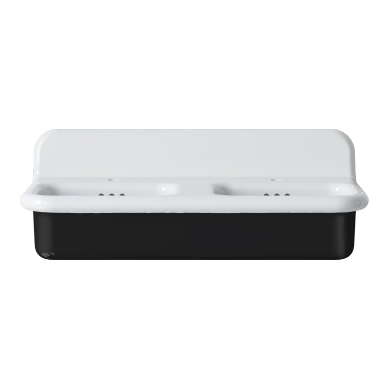 Lavabo retro doble de cerámica de 102 cm – True Colors Lite – Negro brillante