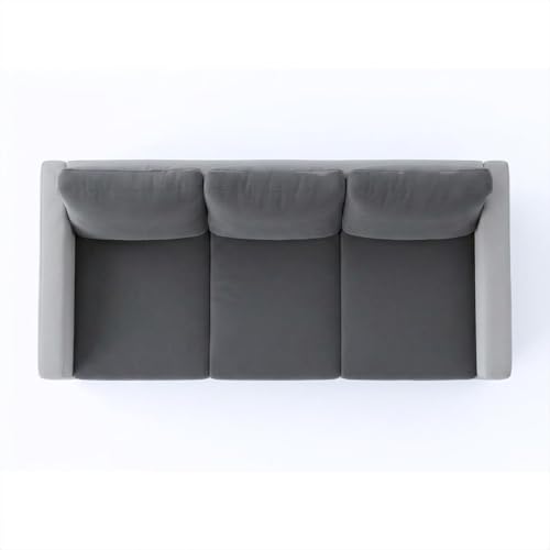 Image of FURNY Haster 3 Seater Fabric Sofa Set (Dark Gray-Light Gray) with Velvet Finish | Durable Comfort | Ideal for Living Room