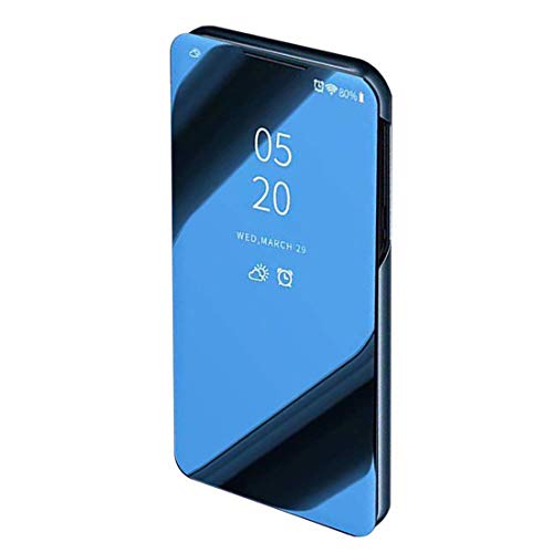 Image of Clear View Smart Stand Mirror Flip Case Cover for Mi Redmi Note 9 Pro /Redmi Note 9 Pro Max /Poco M2 Pro - Blue