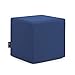 CUBO Pouf Ecopelle Blu 45X45 H.45 SFODERABILE Interno in Poliuretano da Seduta Cuciture RIBATTUTE per Maggiore Tenuta