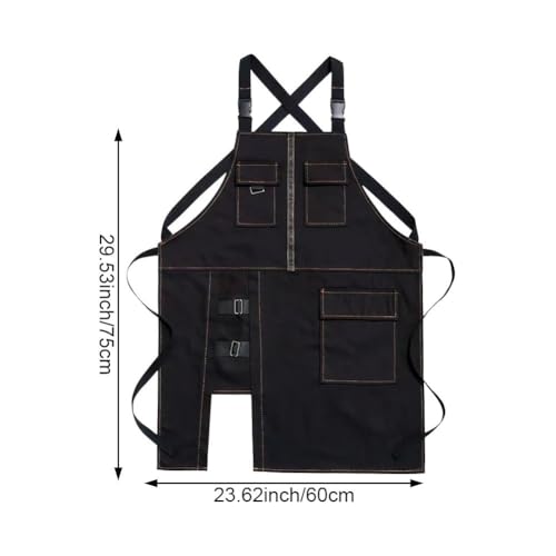 Tablier de chef durable en denim épais à poches de travail - 3