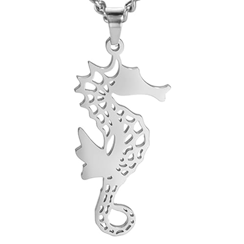 Collier pendentif hippocampe bijoux de mode homme idée cadeau thème faune marine