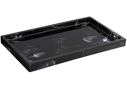 Luxspire Bathroom Vanity Tray, Resin Dresser Jewelry Ring Dish Tank Storage Kitchen Sink Countertop Organizer Plate Holder for Perfume Candles...