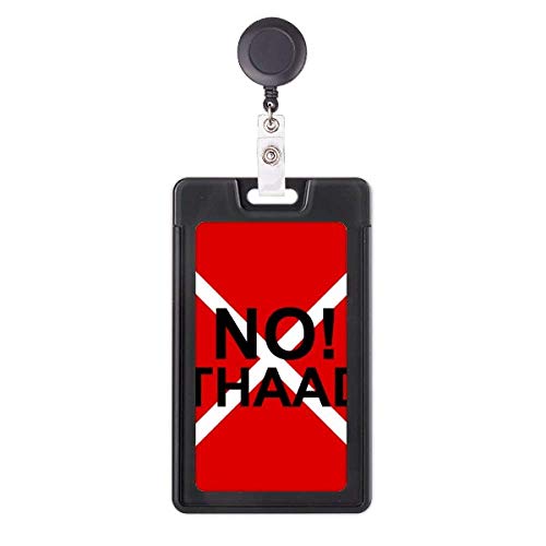 Porte-badge rétractable No THAAD Pacifism War Against avec enrouleur robuste