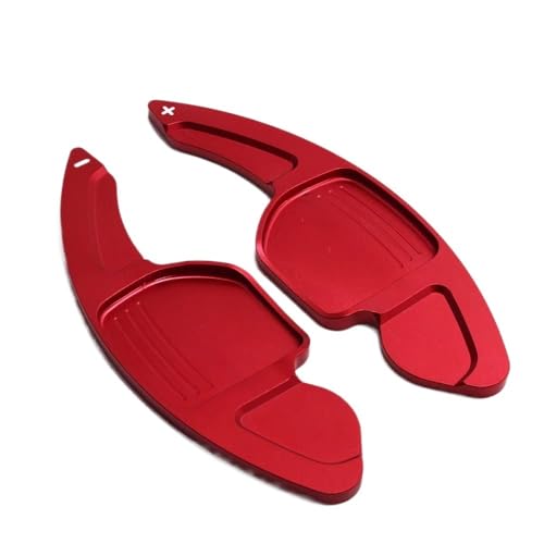 �p�h���V�t�^�[ ���� Compatible With TT TTS MK2 8J A5 S5 Coupe A4 B8 A3 8P S3 Q5 A8 R8 �Ԃ̃X�e�A�����O�z�C�[���V�t�g�p�h���G�N�X�e���V����(Red)