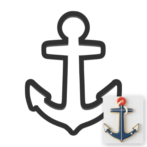 Anchor Cookie Cutter with Easy Push Design (3 inches)