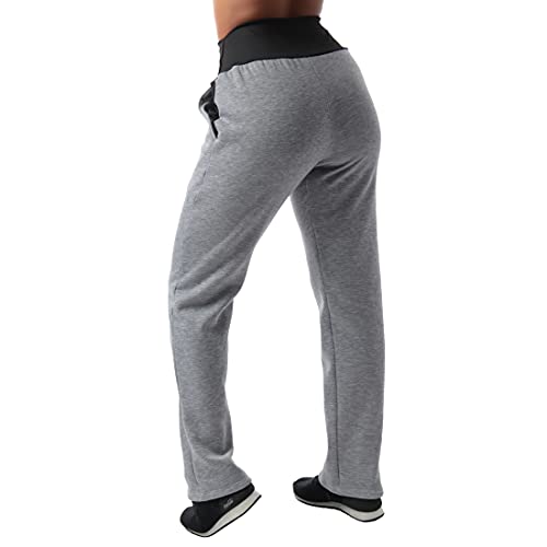 Kit com 02 Calças de Moletom Feminina Click Mais Bonita (M, Preto/Cinza)