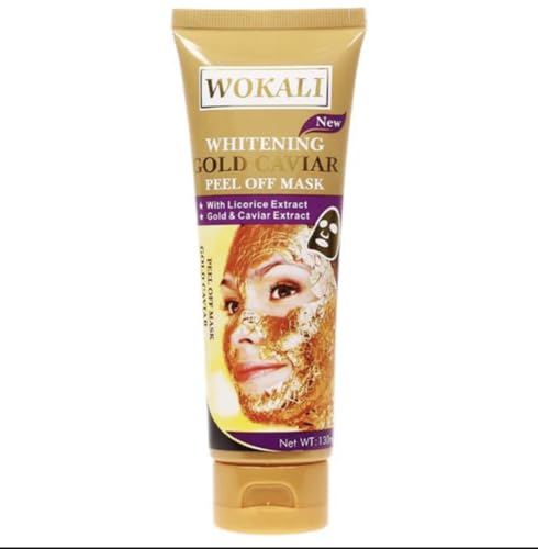 Image of Whitening 24k Gold Caviar Peel off Mask || Glowing, Brightening & Radiant skin || Boosts Collagen || Hyaluronic acid || Vitamin A & E || Remove impurities, dirt & dead skin || for men & women both || 130g