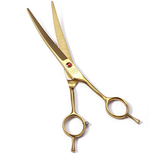 Image of Moontay Professional Dog Grooming Scissors Set, 7 Inch /8 Inch Pet Grooming Scissors Chunkers Shears for Dog, Curved Dog Grooming Scissors, Thinning Shears for Dog with Grooming Comb