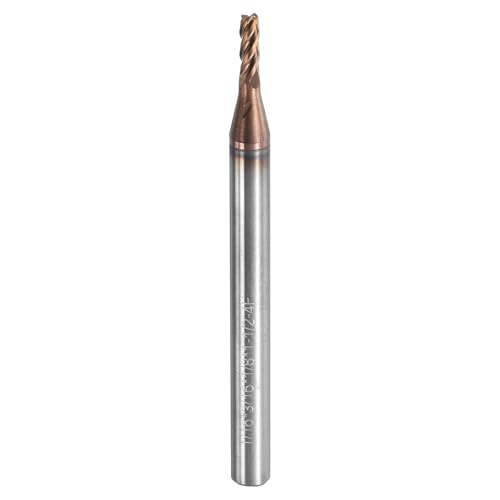 Image of uxcell Carbide Square End Mill, 1 /16 inch Dia TiAlN Coated 4 Flutes Milling Bit Cutter, for Hardened Steel Stainless Steel Alloy Metal, 1 /8 inch Shank 3 /16 inch Cut Length 1-1 /2 inch Long HRC55