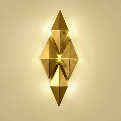 Lampe murale LED dorée en métal brossé à 4 lumières pour salon