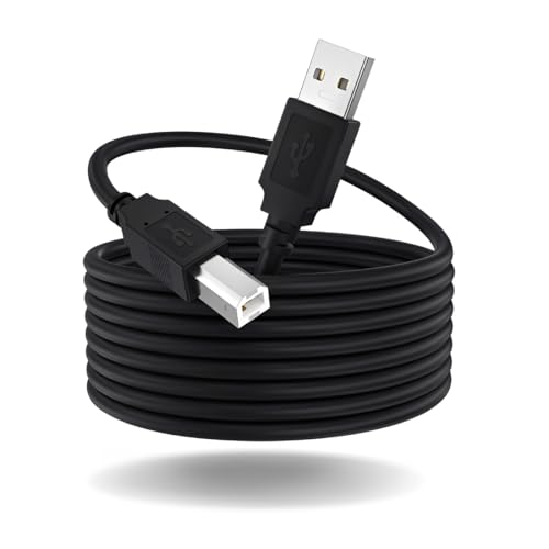 Cabo para Impressora USB 2.0, 3 Metros, Preto, com Filtro contra Interferências