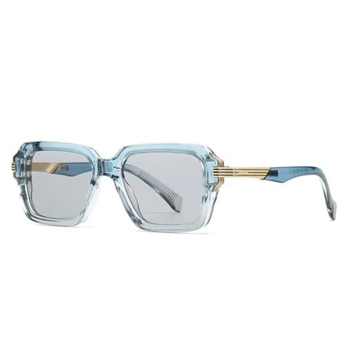 Lunettes de soleil carrées rétro bicolores hommes style punk pour terrasses et sorties urbaines