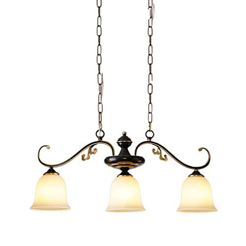 Suspension luminaire verre et laiton lustre de salon réglable intérieur
