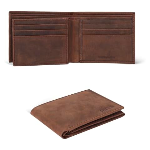 ESTALON Thin Leather Wallet For Men | Minimalist Design | Multiple Card Holder | RFID Blocked (Brown Crazy Horse) Cover