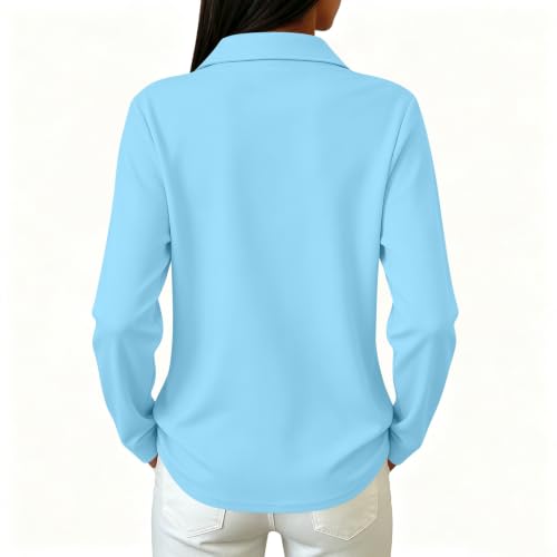 Fall Tops for Women V Neck Button Shirts Long Sleeve Pullover Boho Blouses - image 5